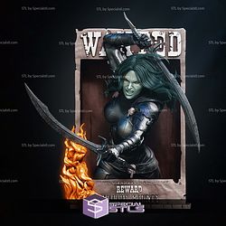 Gamora Comic Version Poster Bust Digital STL Files 3D Model