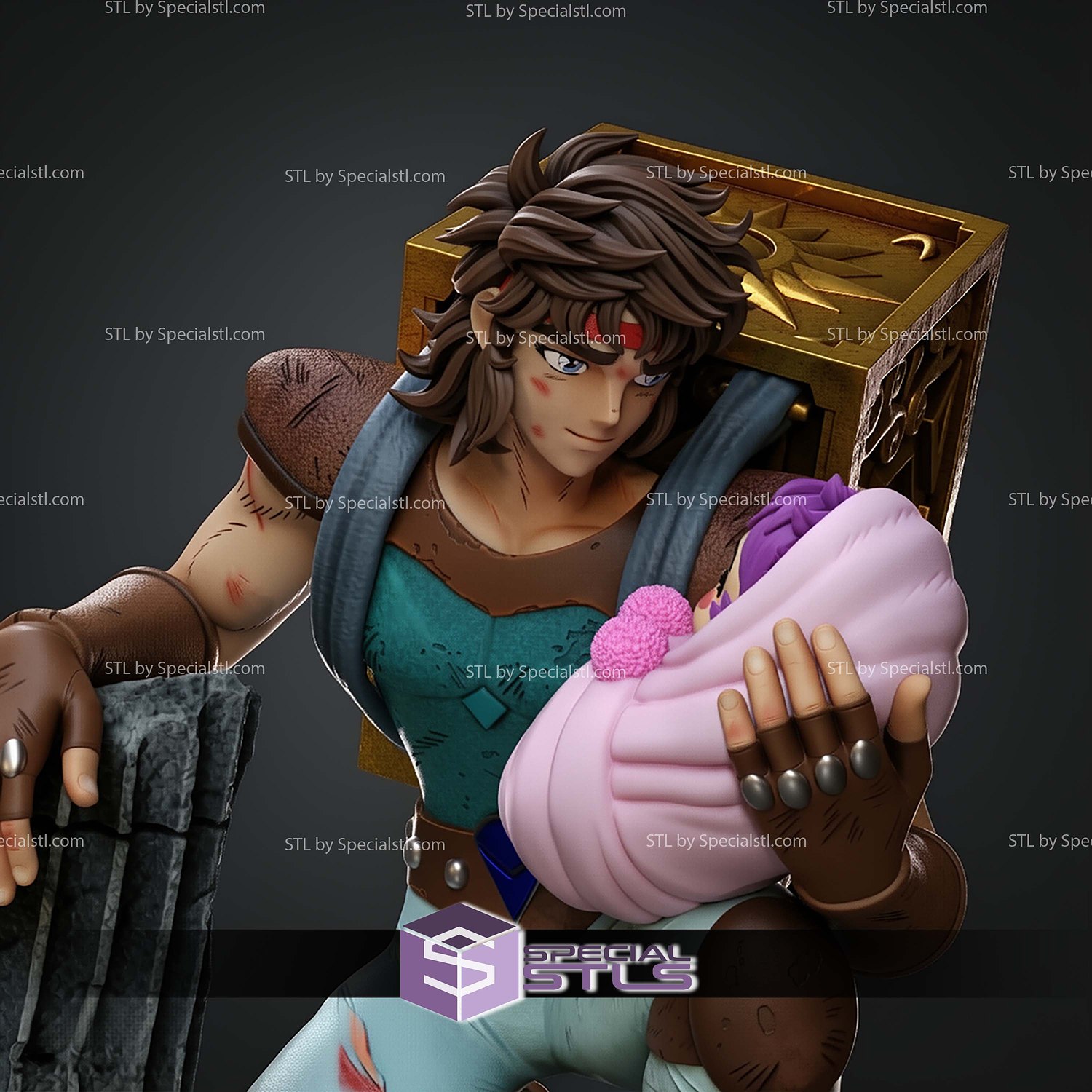 Aioros of Sagittarius newborn Athena STL Files 3D Model — view 2