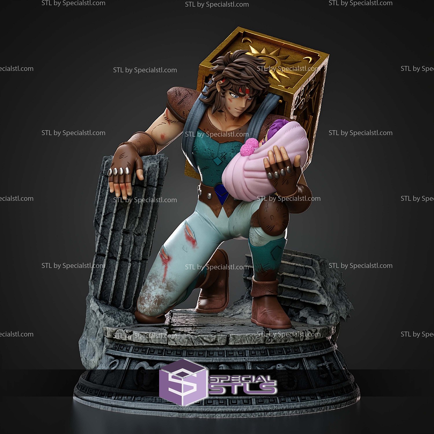 Aioros of Sagittarius newborn Athena STL Files 3D Model — view 3