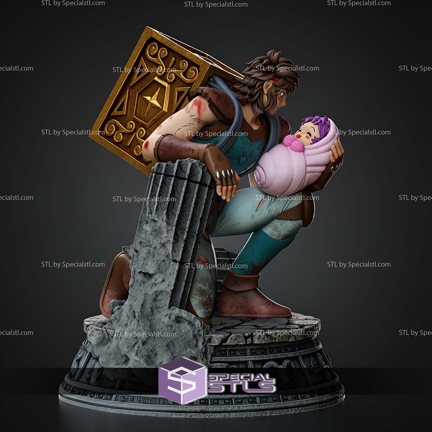 Aioros of Sagittarius newborn Athena STL Files 3D Model — view 5