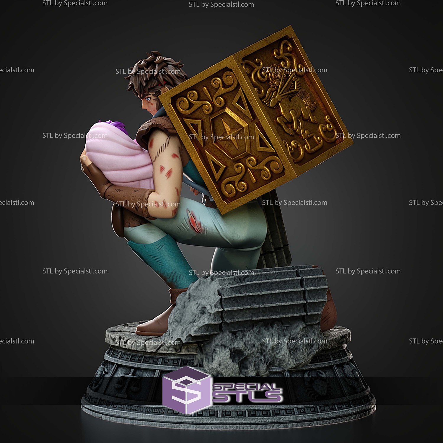 Aioros of Sagittarius newborn Athena STL Files 3D Model — view 8