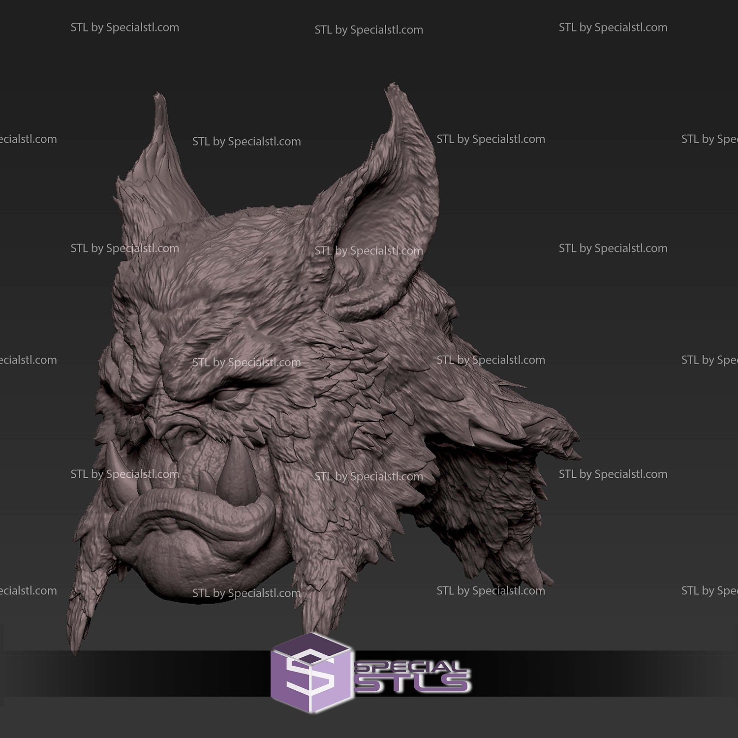 Custom Head STL Collection - Rexxar Warcraft 3D Model — view 2