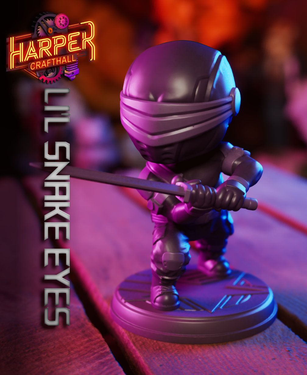 Li'l Snake Eyes - Collectible 80s Action Figure 3D 3MF Model