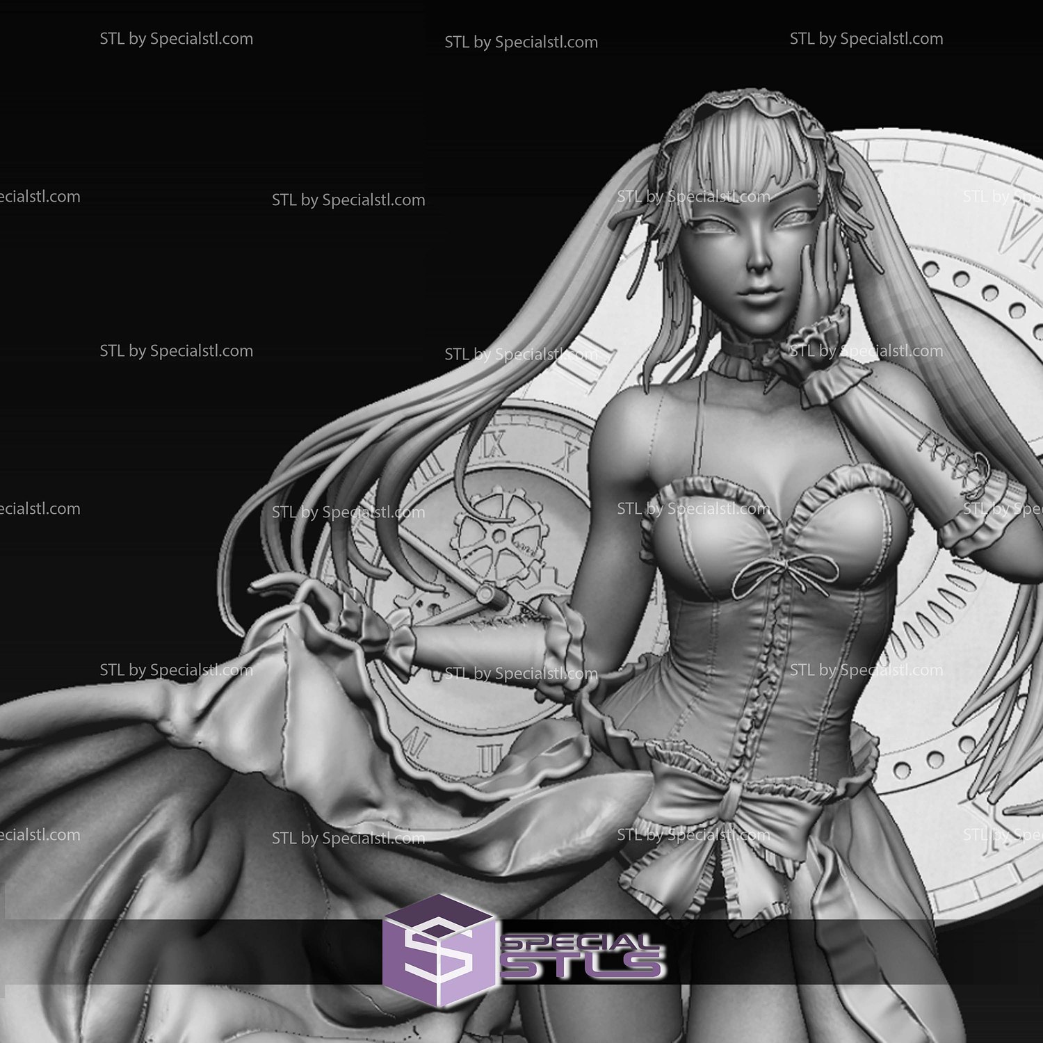 Kurumi Tokisaki Waifu 3D Print Files STL Model — view 4