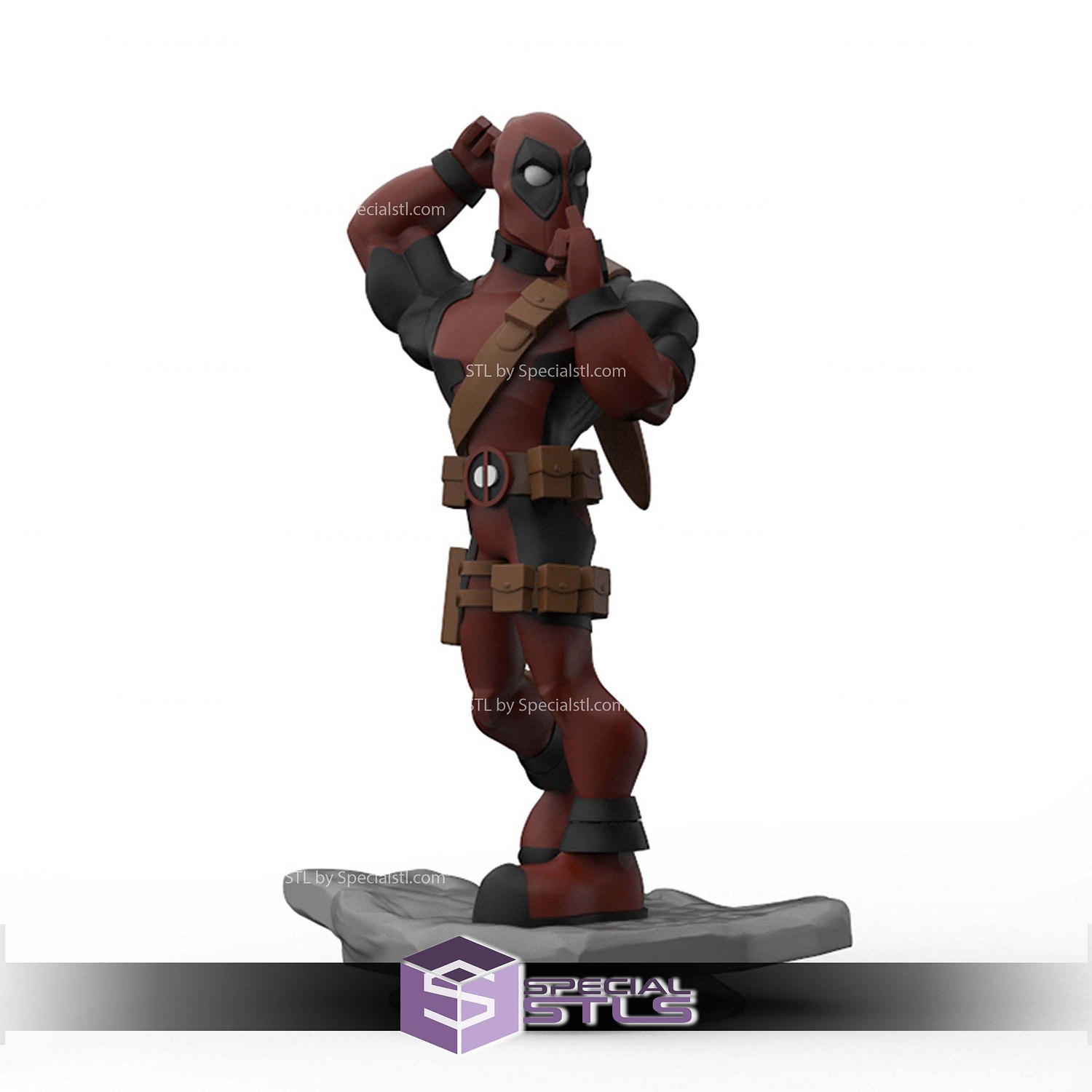 Disney Infinity Style STL Collection - Deadpool 3D Model — view 2
