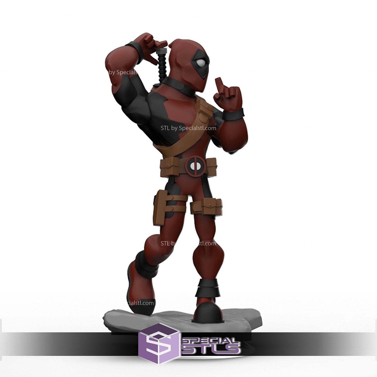 Disney Infinity Style STL Collection - Deadpool 3D Model — view 3