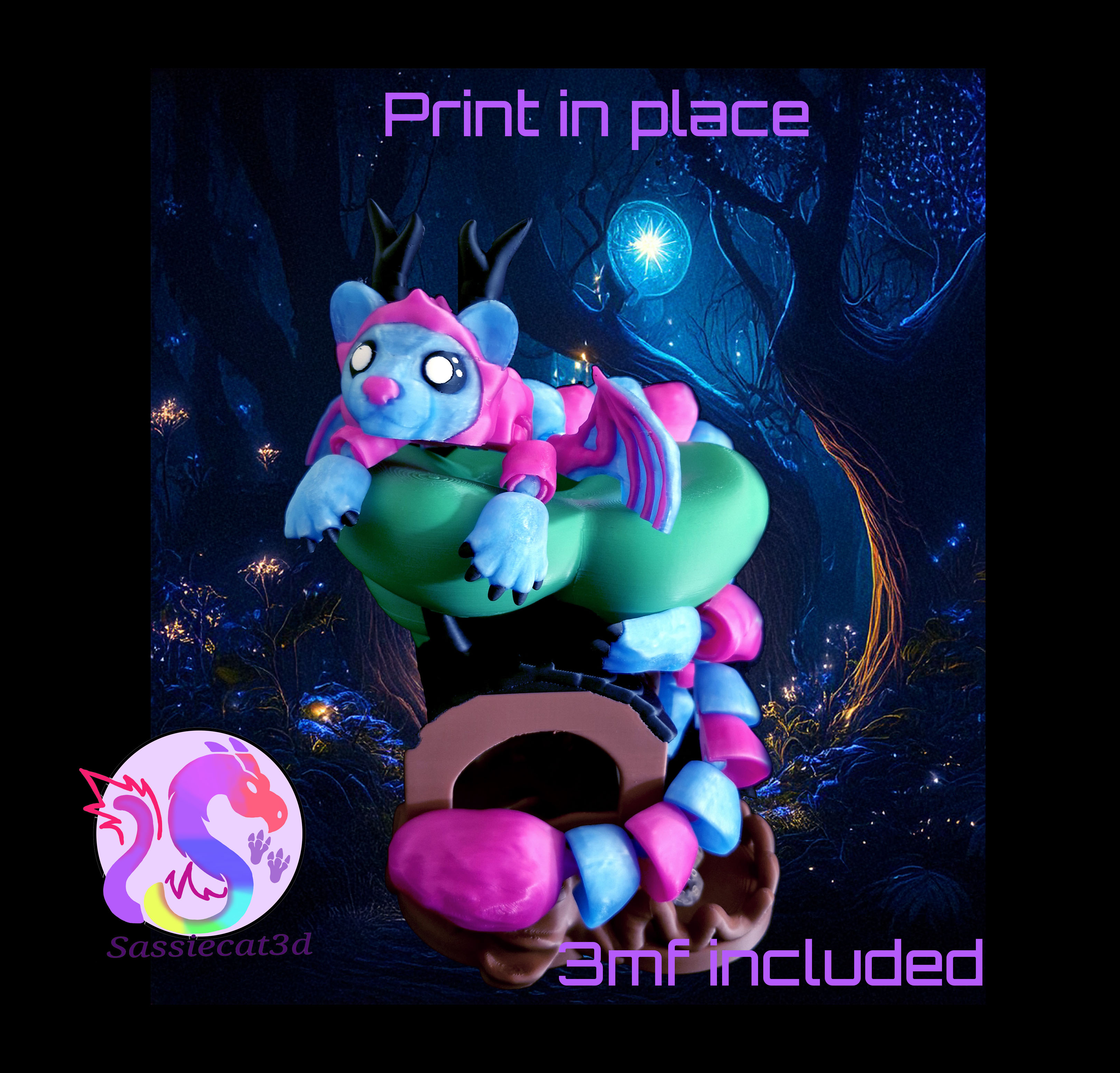 Forest Spirit Build-a-Dragon (Personal Use) 3D STL Model — view 2