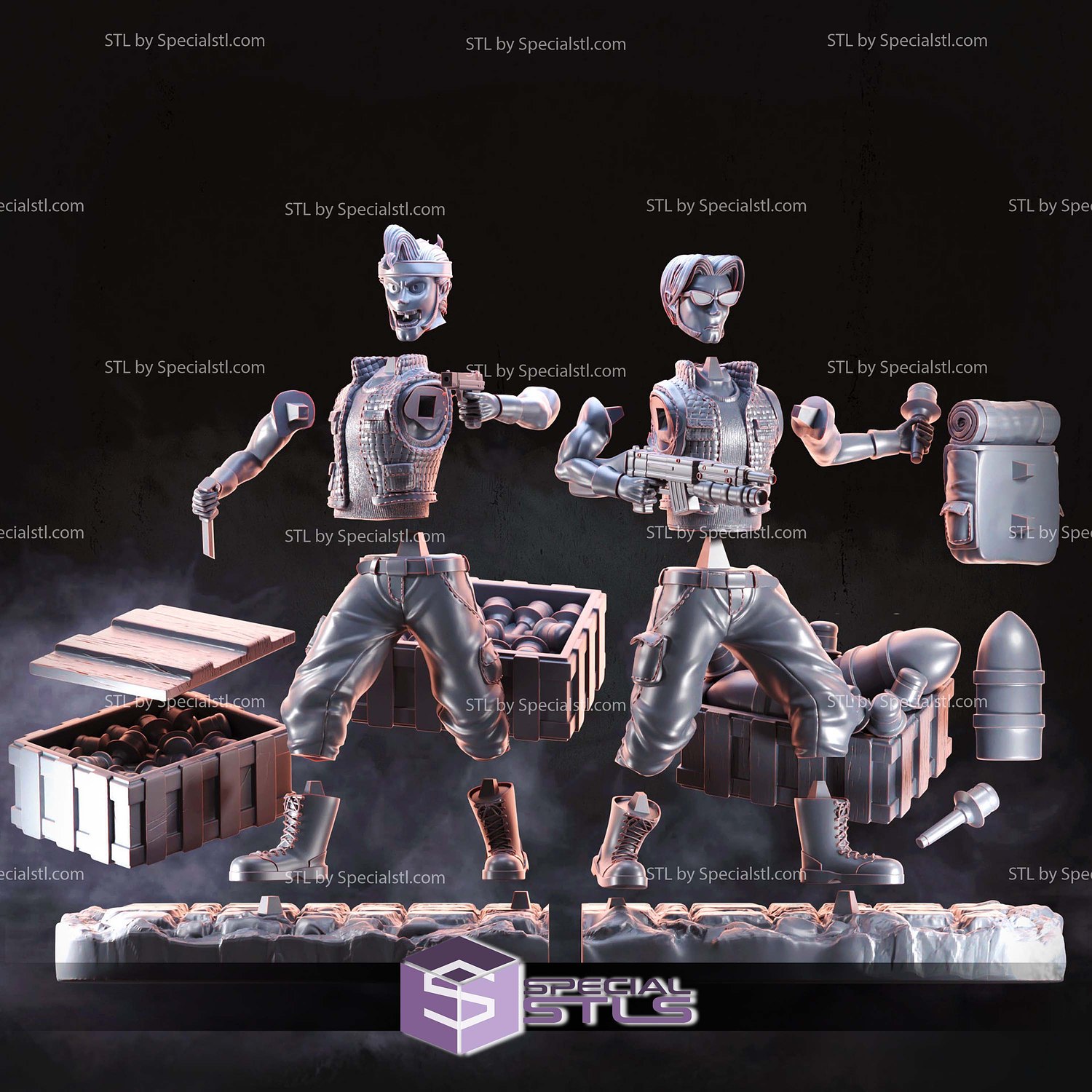 Marco Rossi and Tarma Roving Metal Slug STL Printer Files 3D Model — view 3