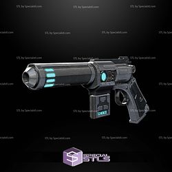 Custom 1 12 Figure Shae Vizsla Blaster Pistol STL Files 3D Model