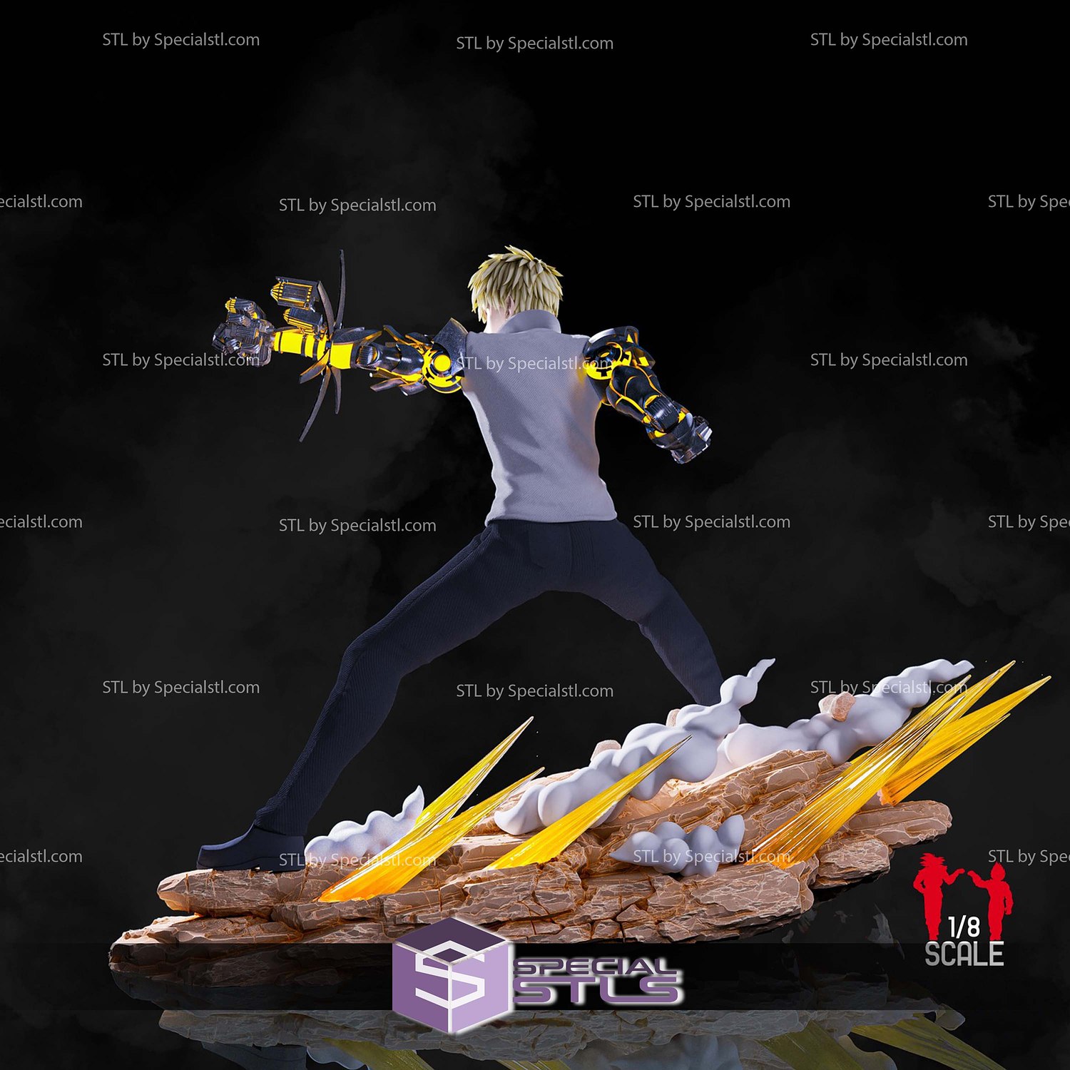 Genos Demon Cyborg 3D Printer Files STL Model — view 3