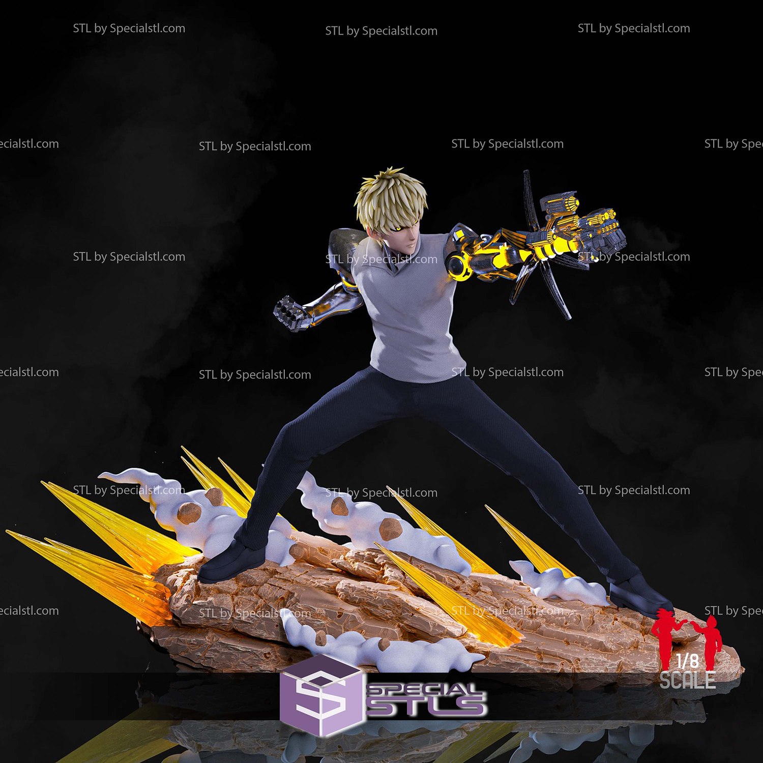 Genos Demon Cyborg 3D Printer Files STL Model — view 5