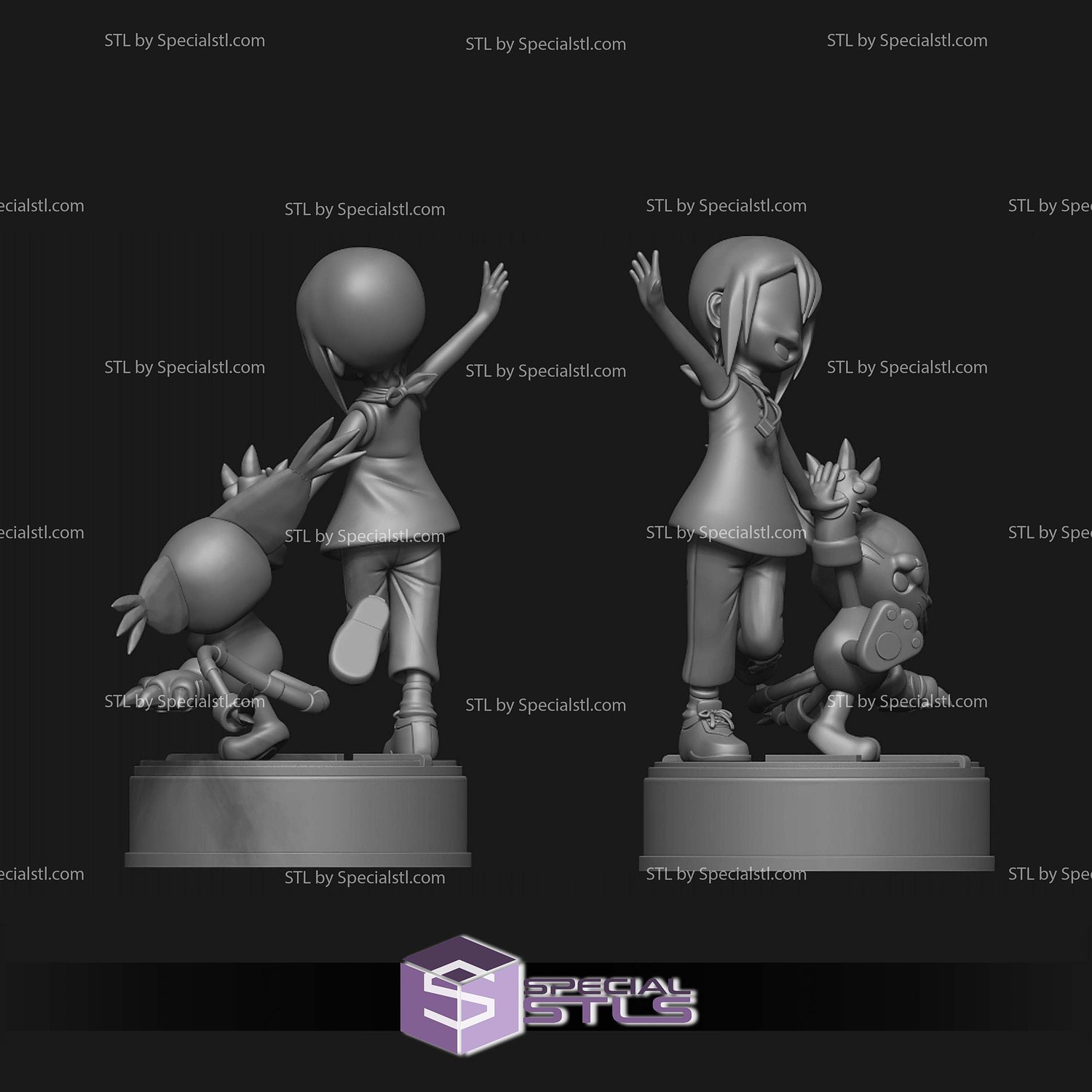 Gatomon and Kamiya Digimon STL Files 3D Model — view 3