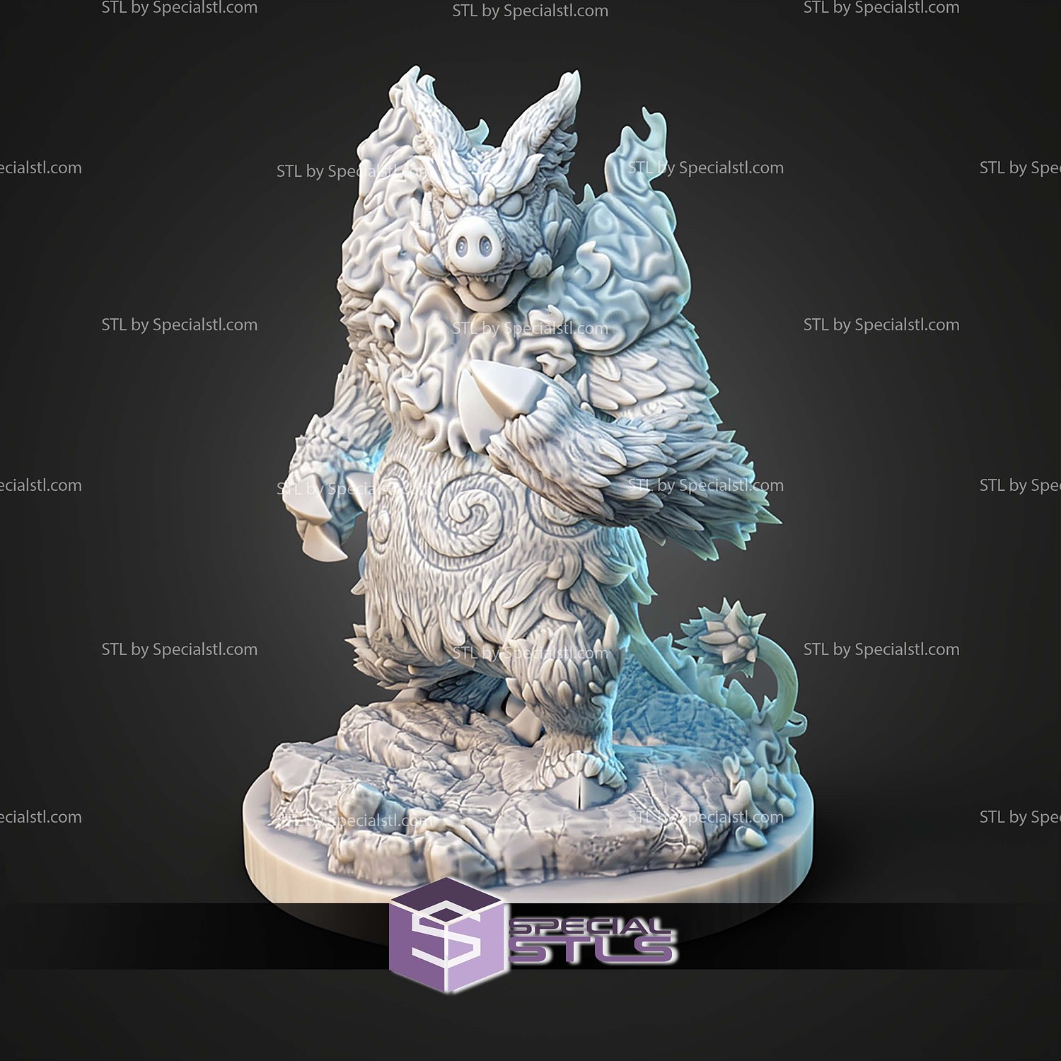 Kaiju Pokemon Fire Boar Emboar STL Files 3D Model — view 2