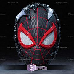 Cosplay STL Files Miles Morales Spiderman 2 Mask 3D Model