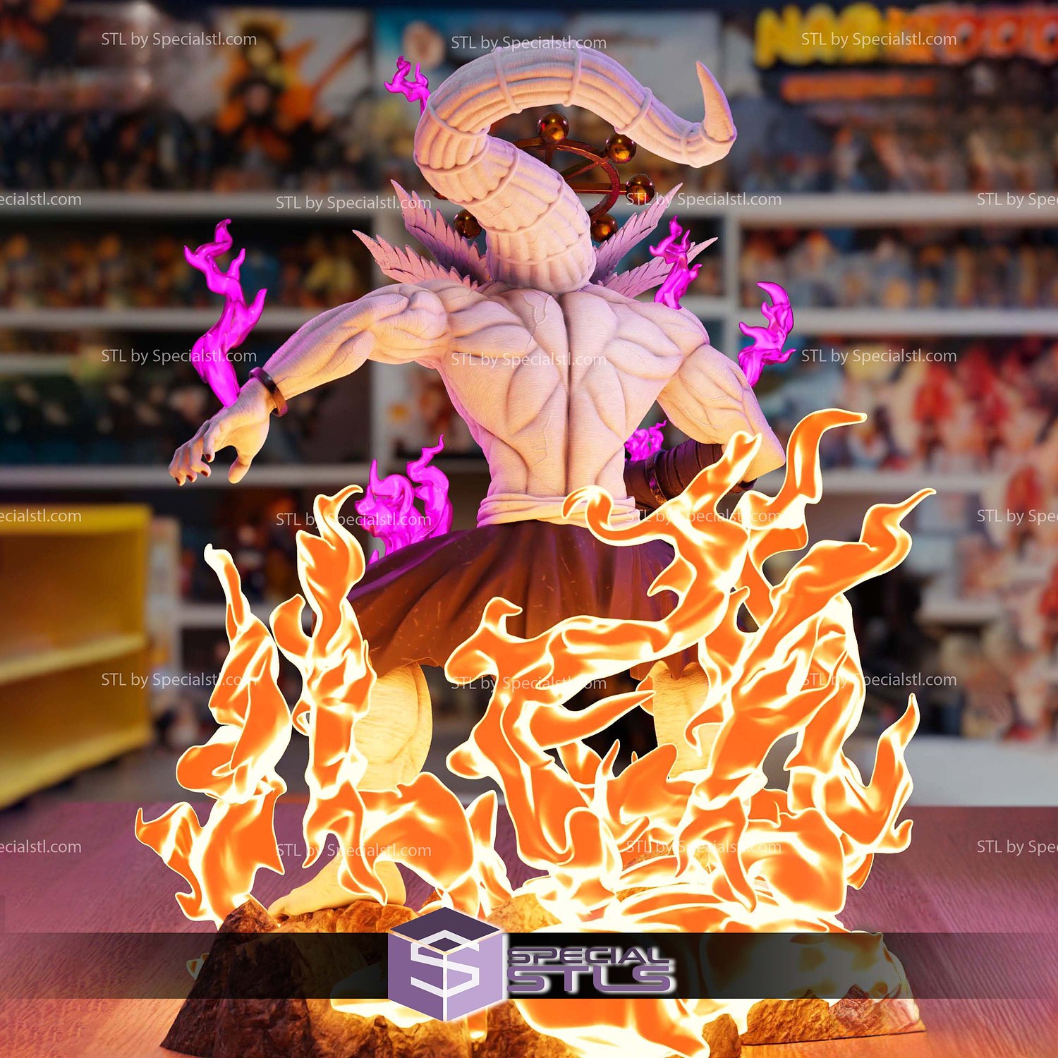 Mahoraga Fire Diorama STL Files 3D Model — view 3