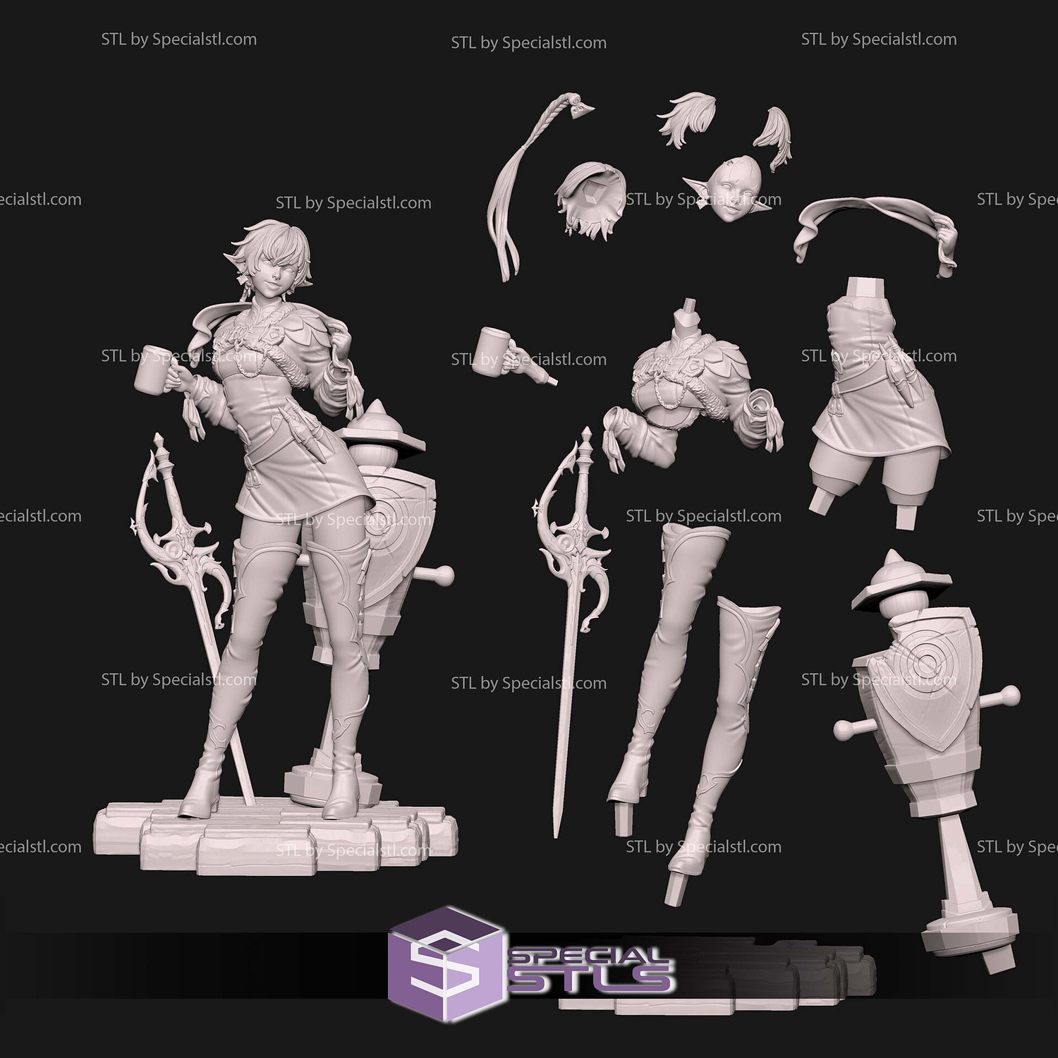 Alisaie Leveilleur Final Fantasy Digital STL Files 3D Model — view 6