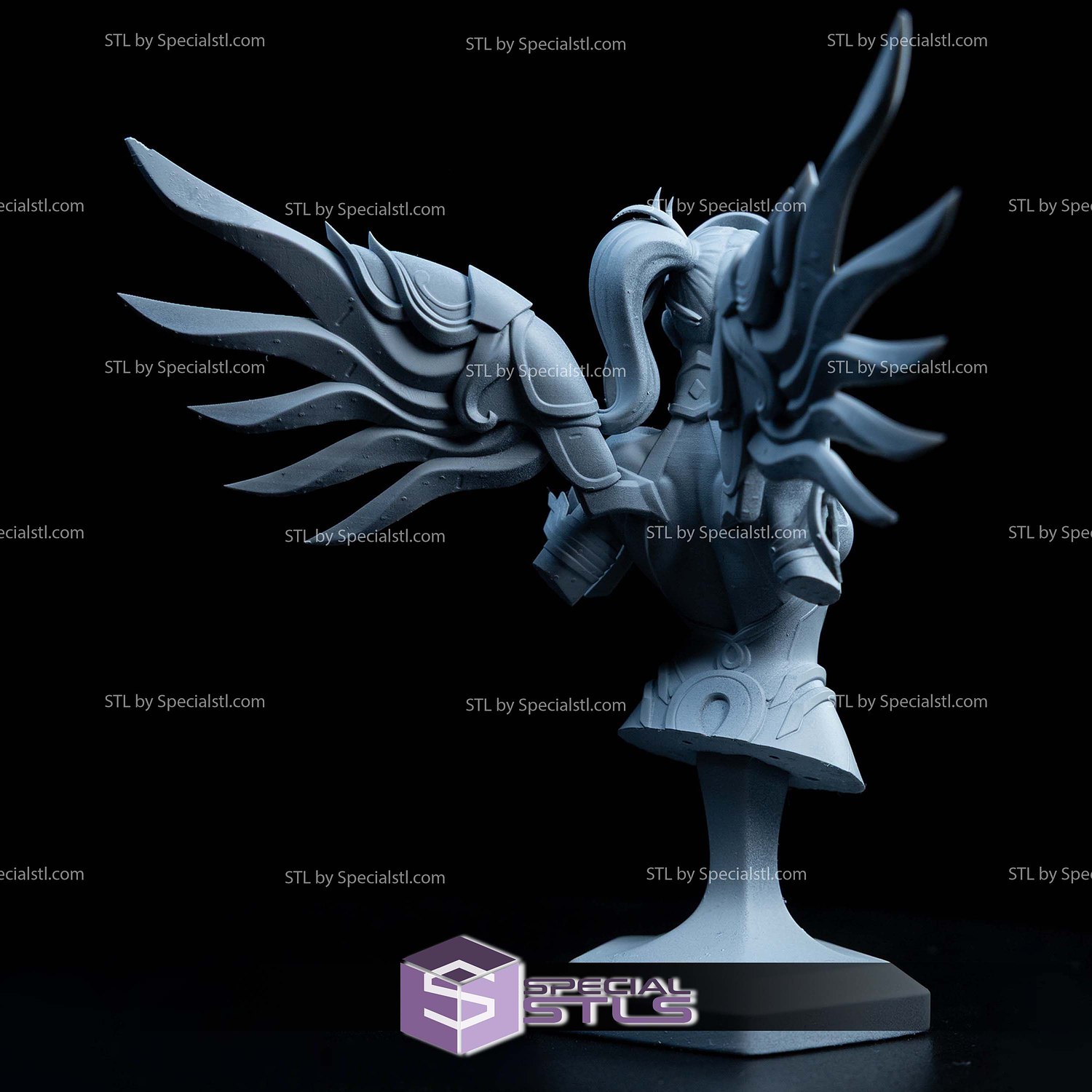 Mercy Overwatch Pink Suit Bust STL Files 3D Model — view 3