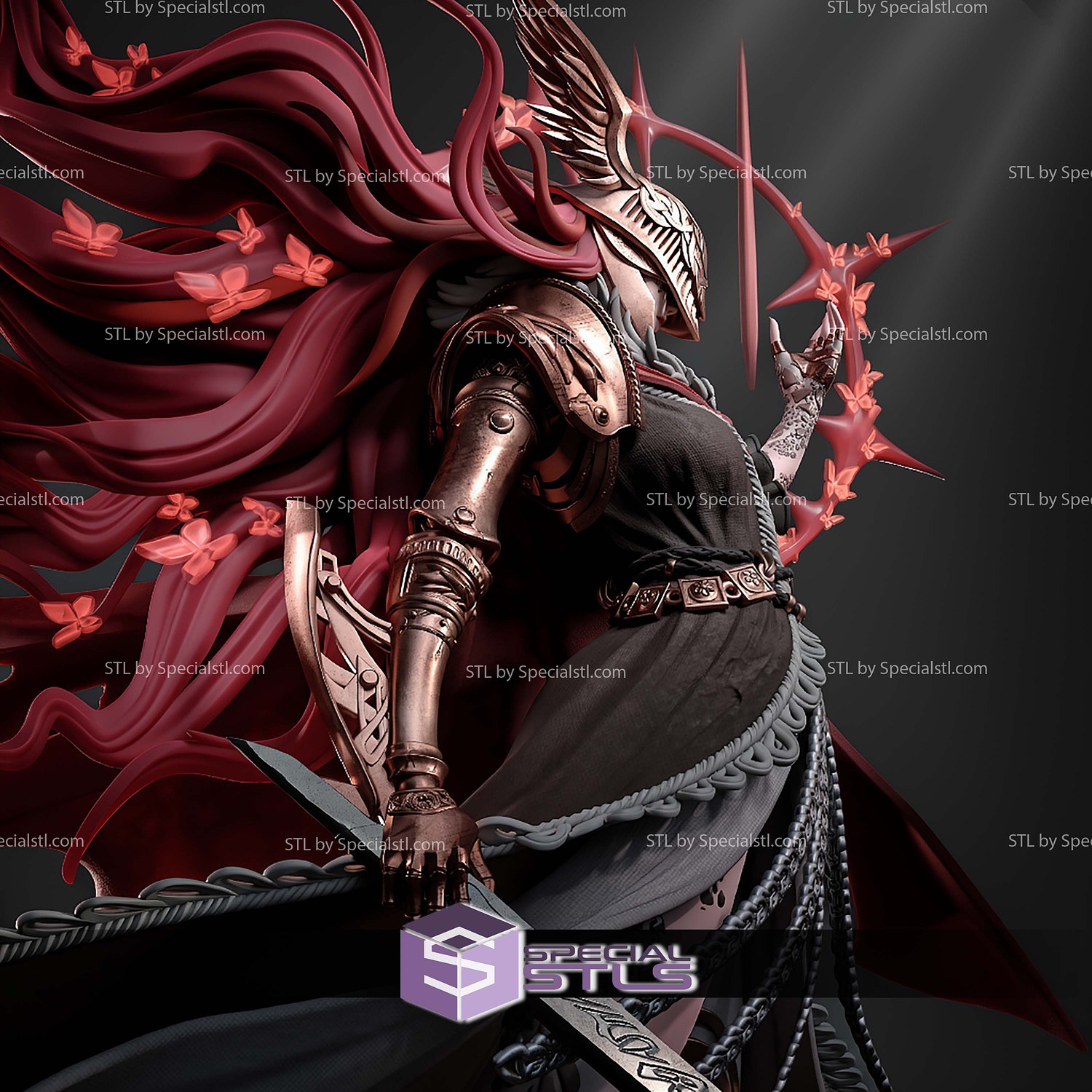 Malenia with Sword Elden Ring 319mm STL Files 3D Model — view 2