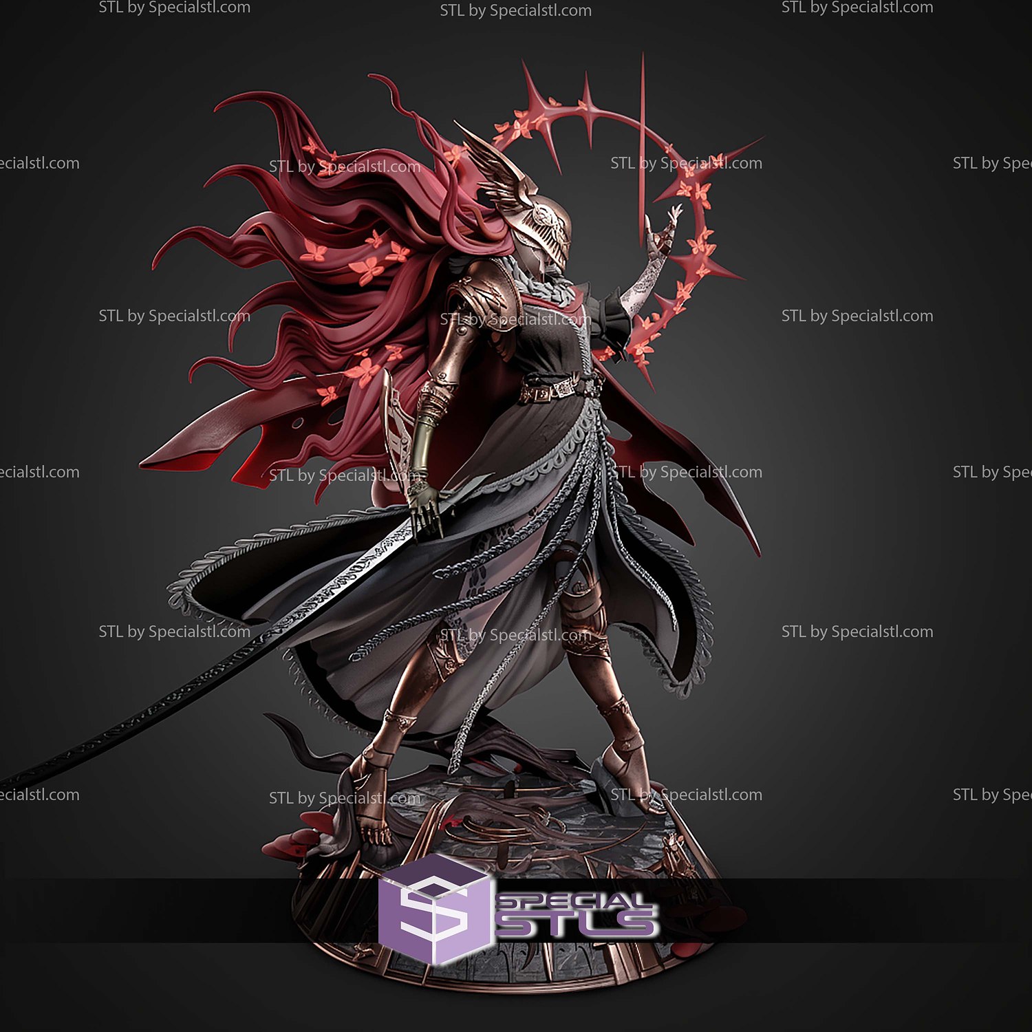 Malenia with Sword Elden Ring 319mm STL Files 3D Model — view 8