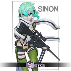 Sinon Sniper Sword Art Online STL Printer Files 3D Model