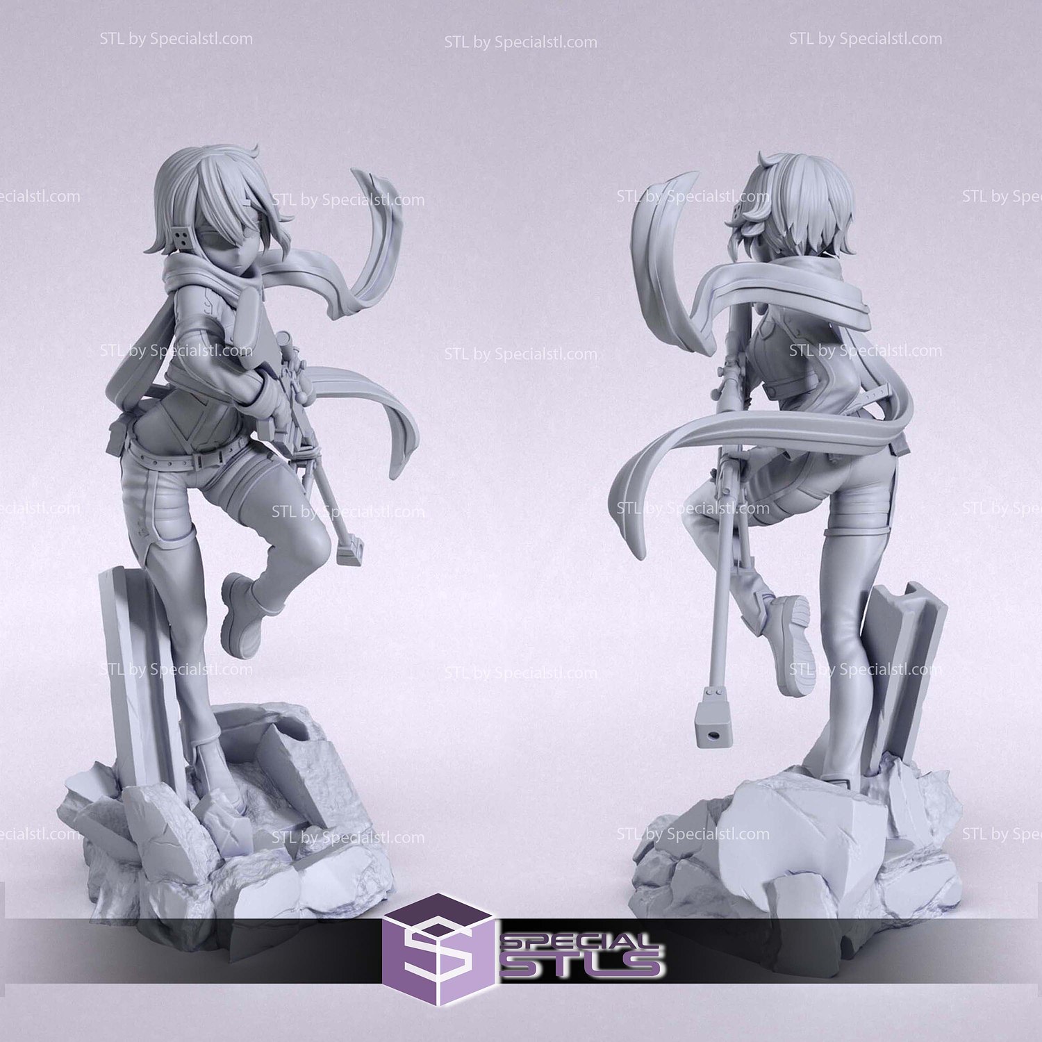 Sinon Sniper Sword Art Online STL Printer Files 3D Model — view 2