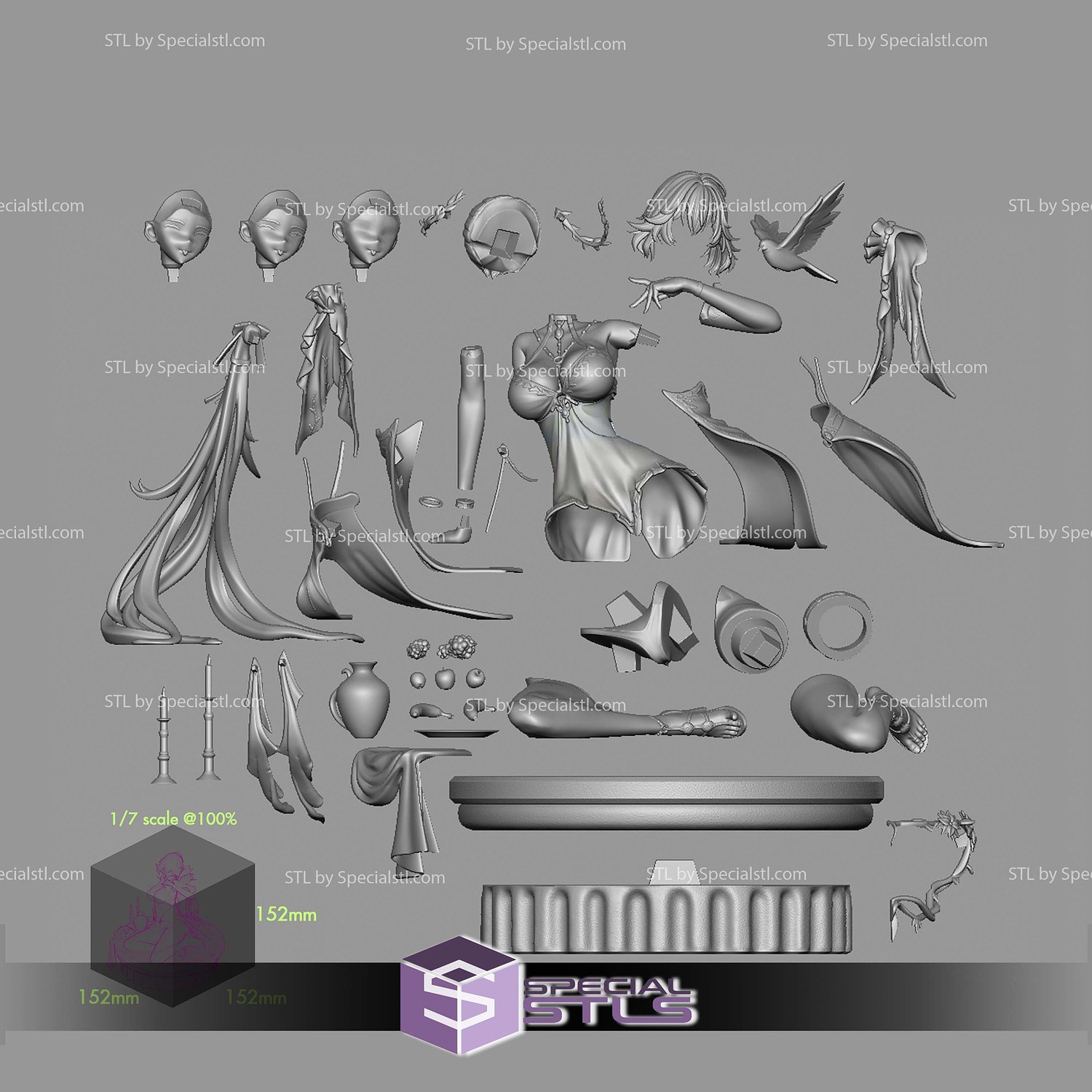 Changli Laurel Nymph Wuthering Waves STL Files 3D Model — view 6