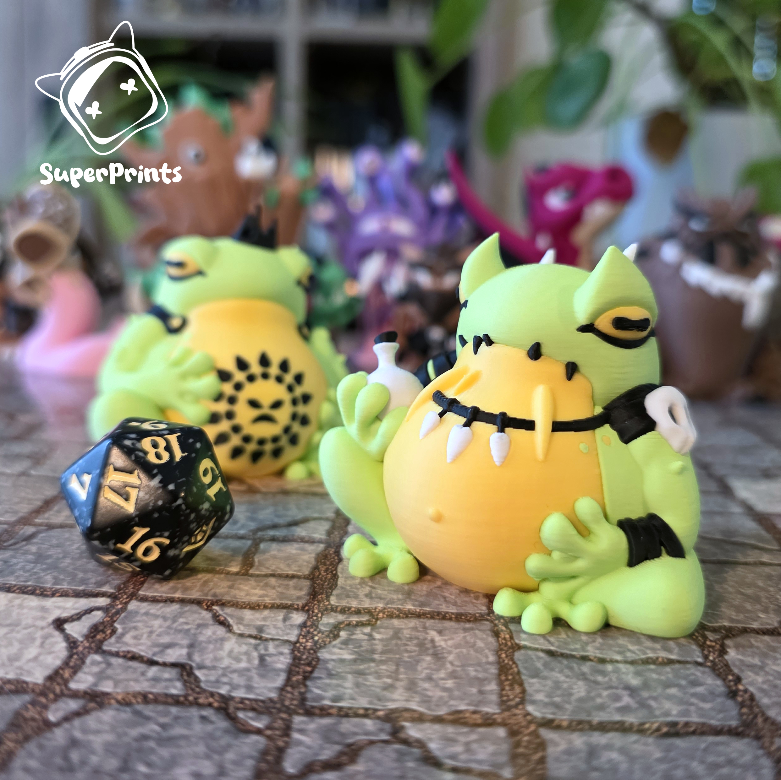 Toad King & Swamp Shaman - Easy Multicolor FDM RPG Minis (No supports) 3D 3MF Model