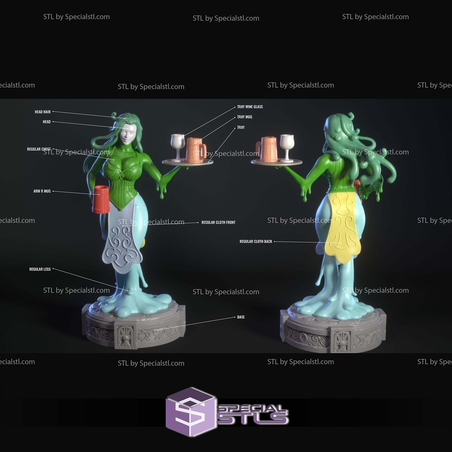 Lyra Flow the slimy barmaid STL Files 3D Model — view 2