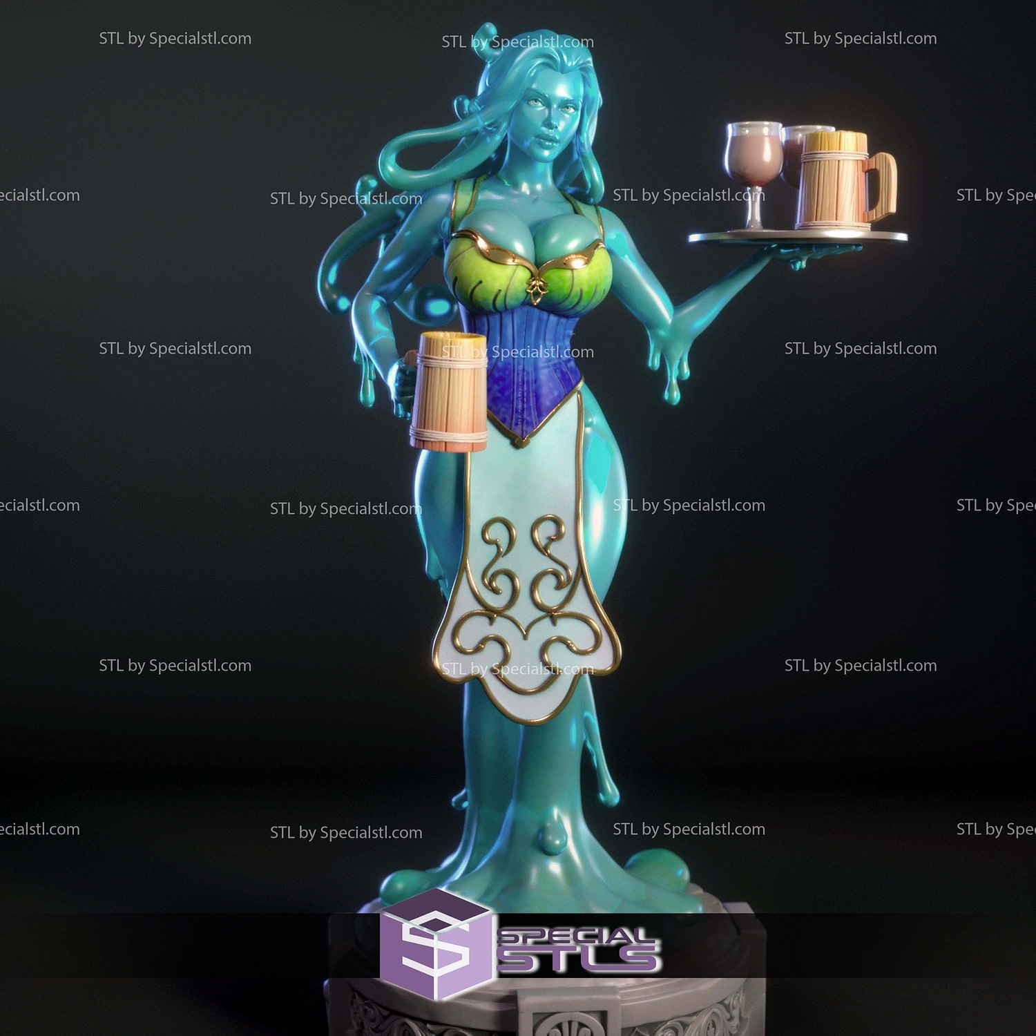Lyra Flow the slimy barmaid STL Files 3D Model — view 3