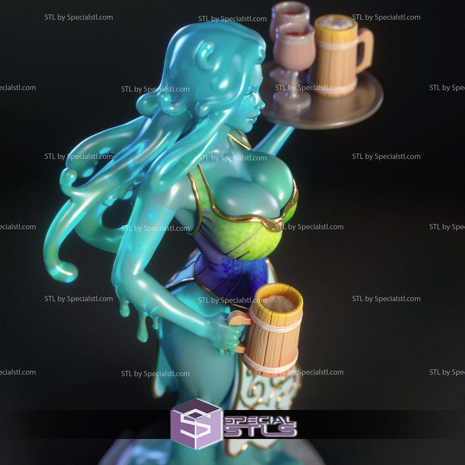Lyra Flow the slimy barmaid STL Files 3D Model — view 6