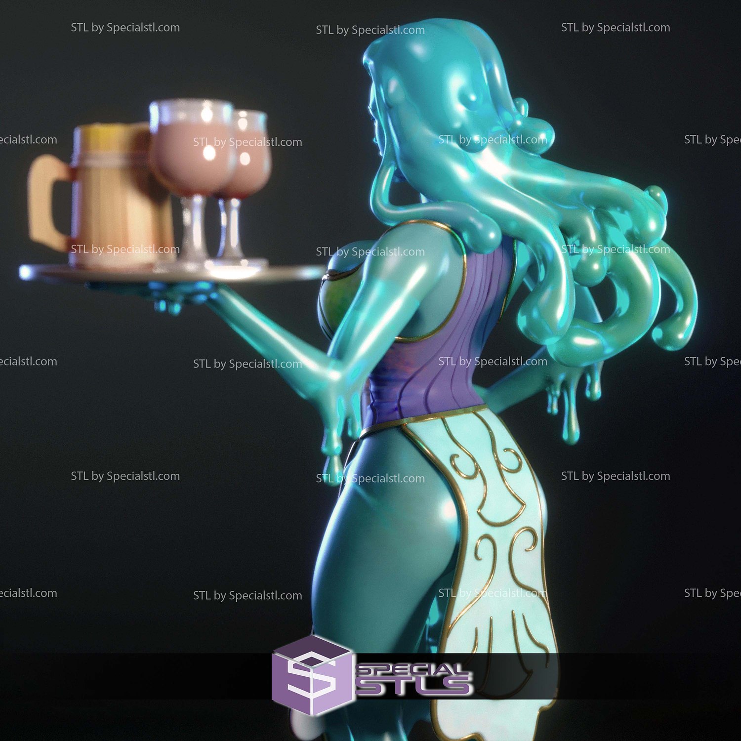 Lyra Flow the slimy barmaid STL Files 3D Model — view 8