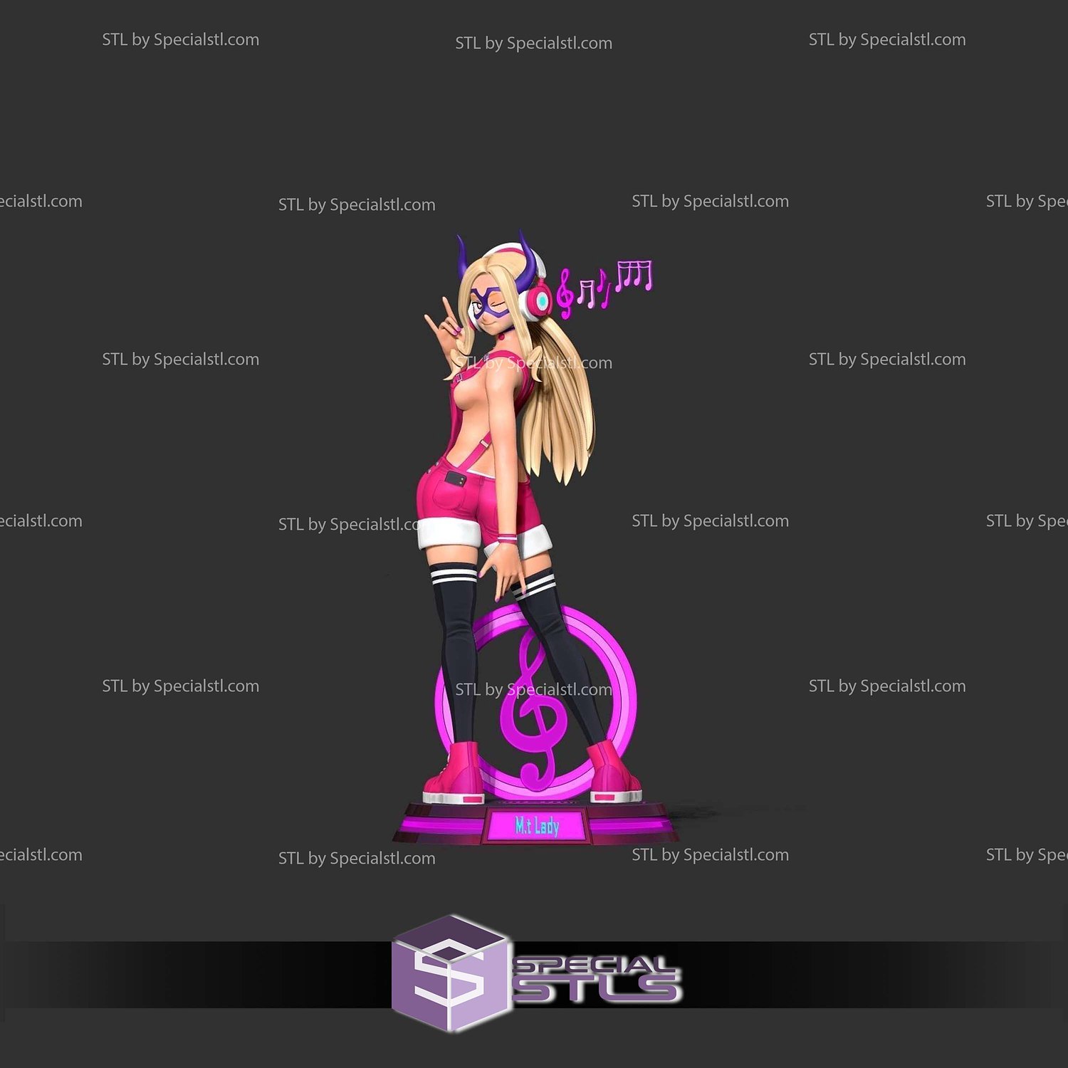 Mount Lady Loves Music 3D Print Files STL Model — view 5