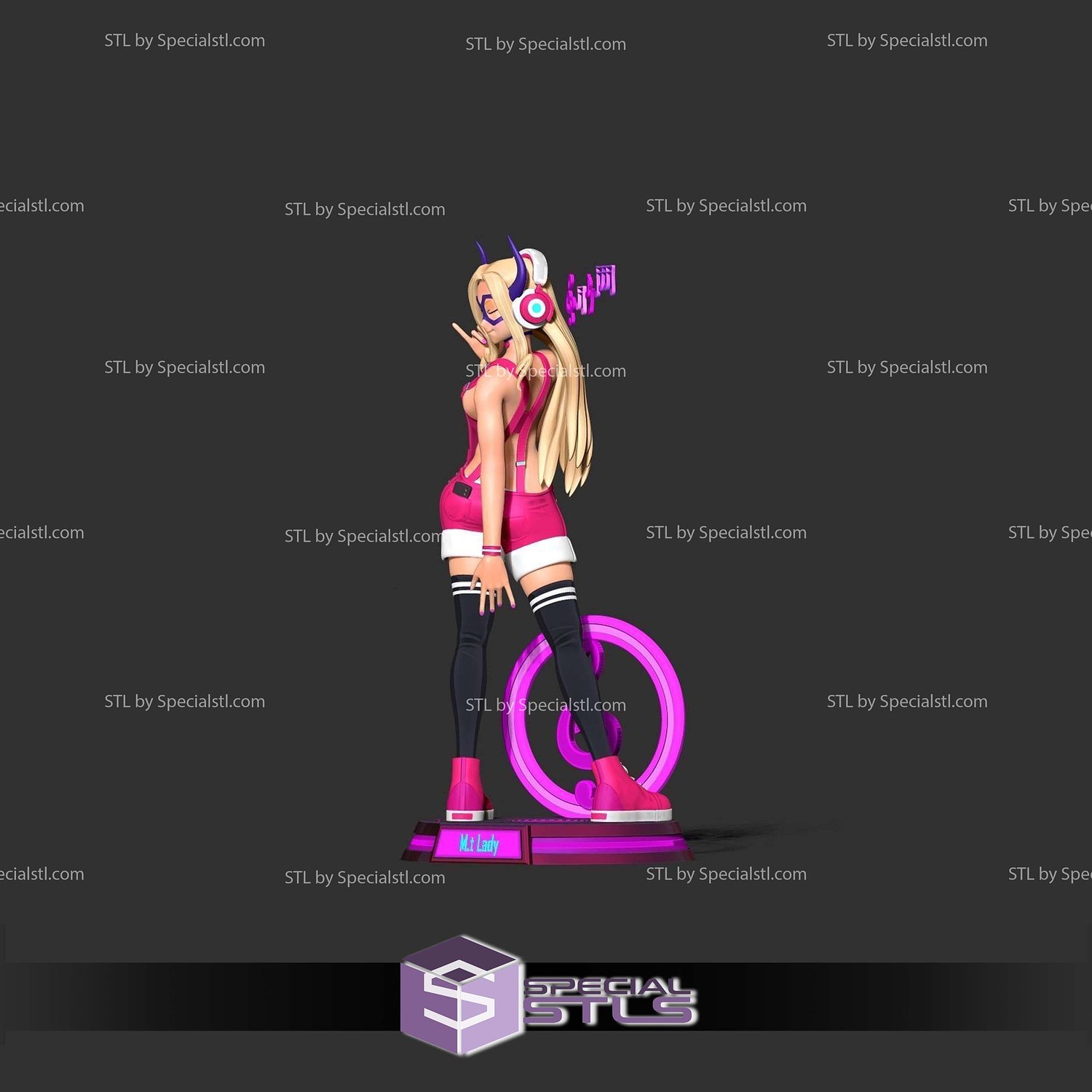 Mount Lady Loves Music 3D Print Files STL Model — view 6