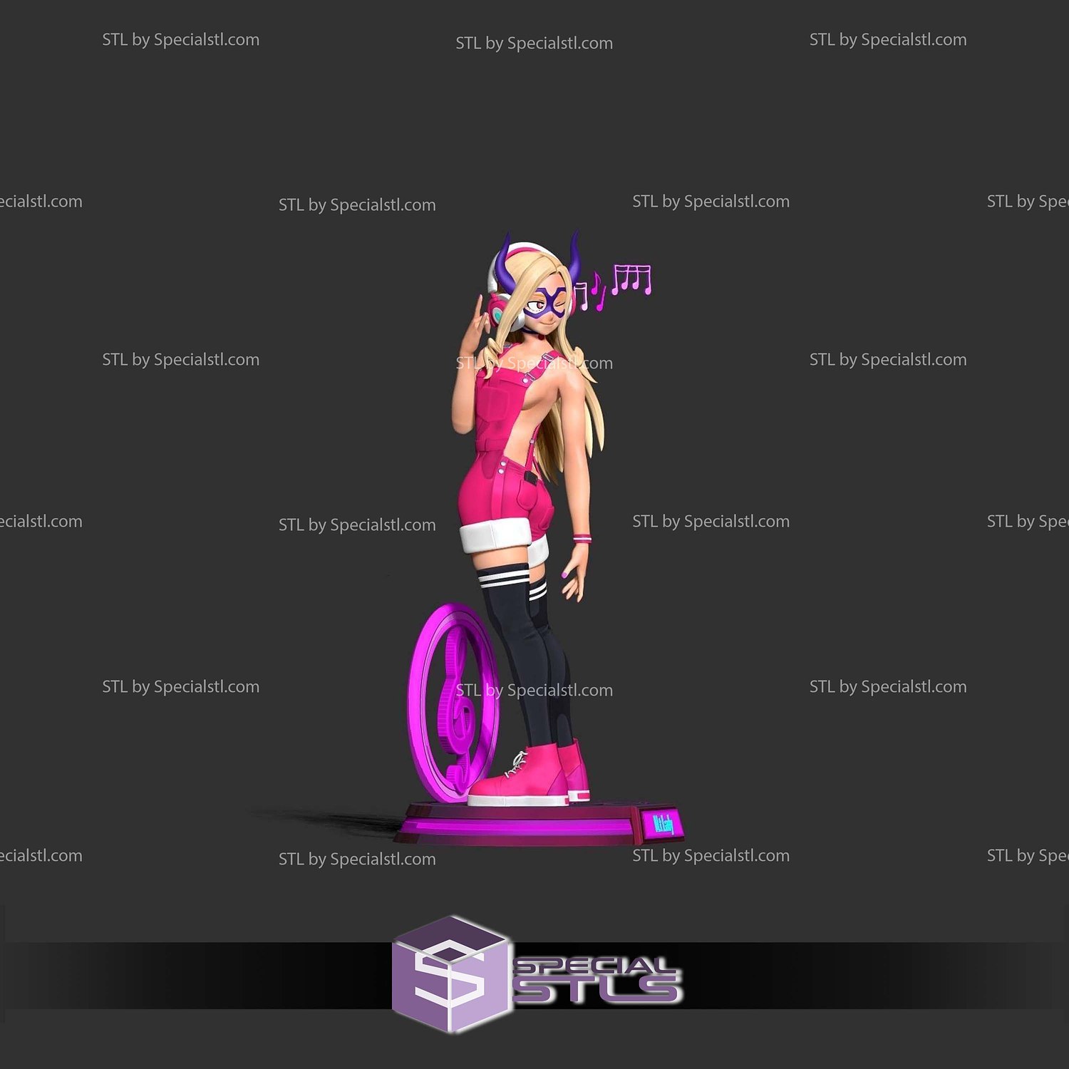 Mount Lady Loves Music 3D Print Files STL Model — view 7