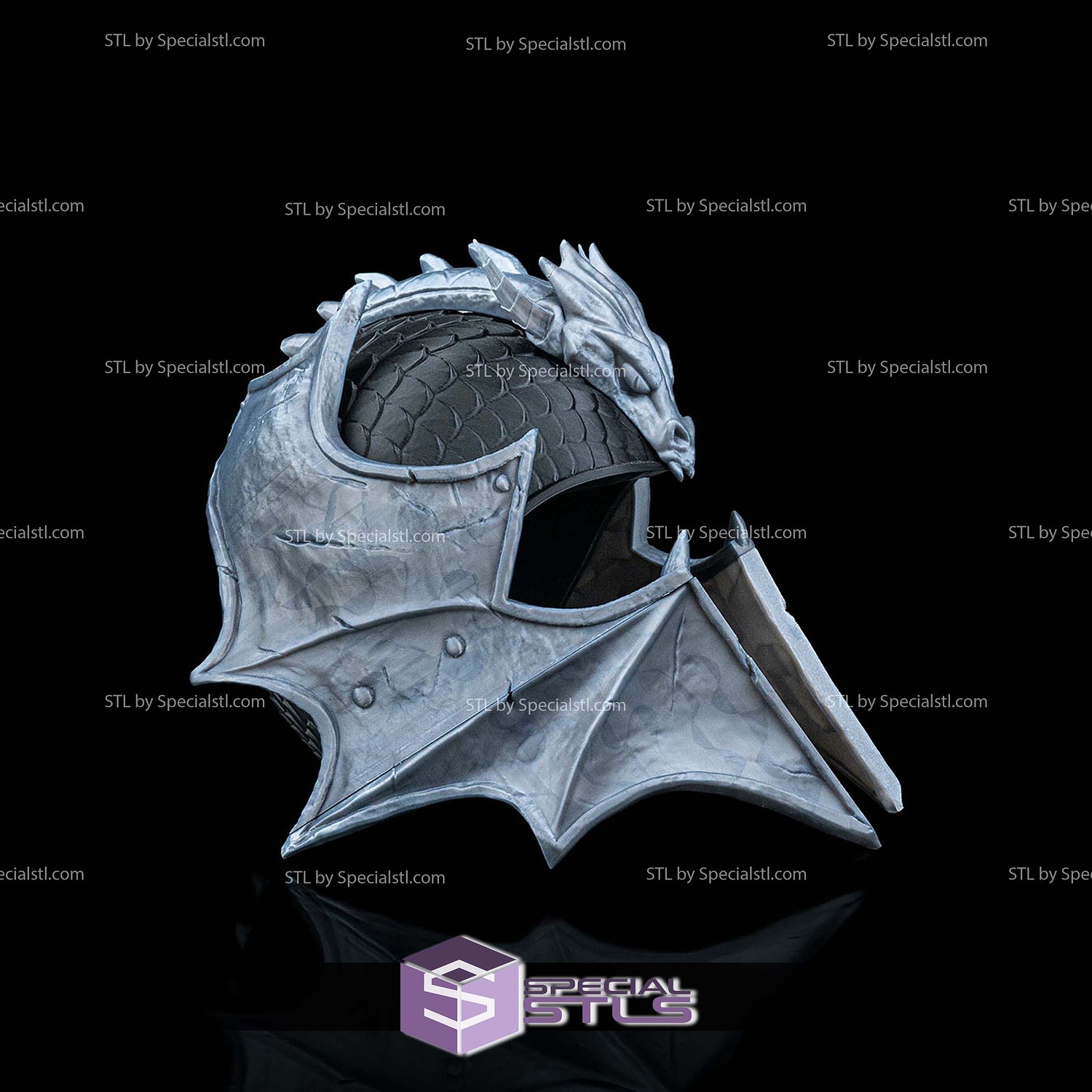 Cosplay STL Files Dragonkeeper Knight Helmet 3D Model — view 3