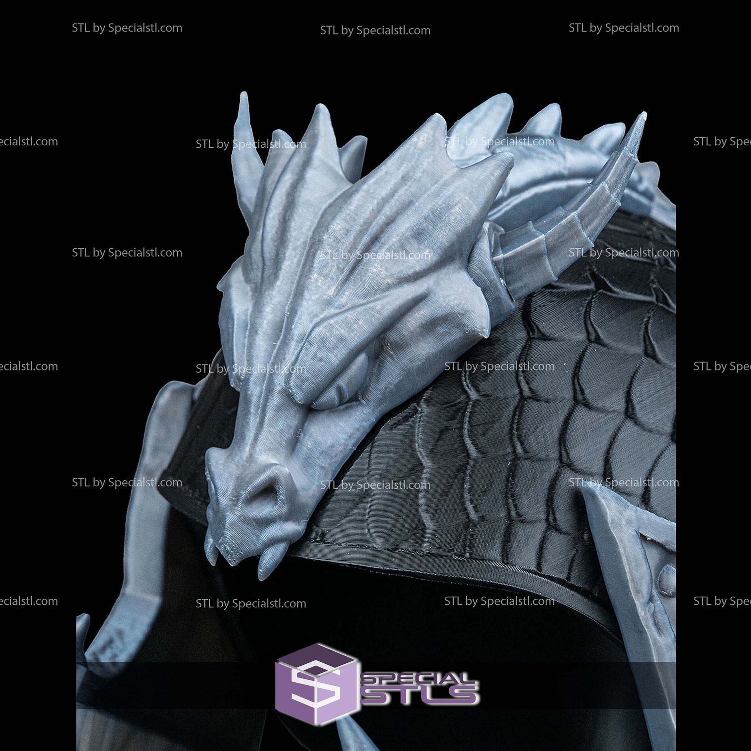 Cosplay STL Files Dragonkeeper Knight Helmet 3D Model — view 4