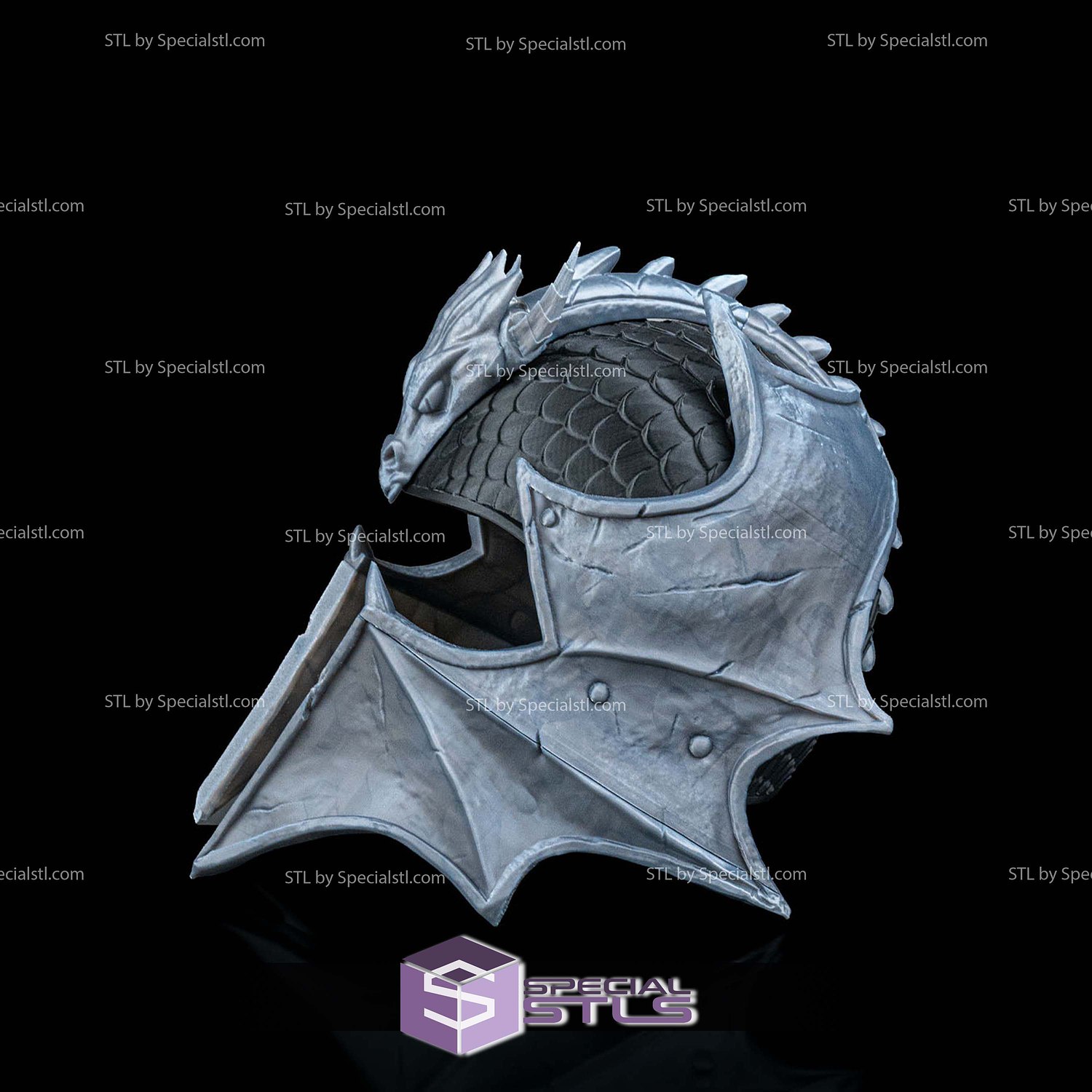 Cosplay STL Files Dragonkeeper Knight Helmet 3D Model — view 5