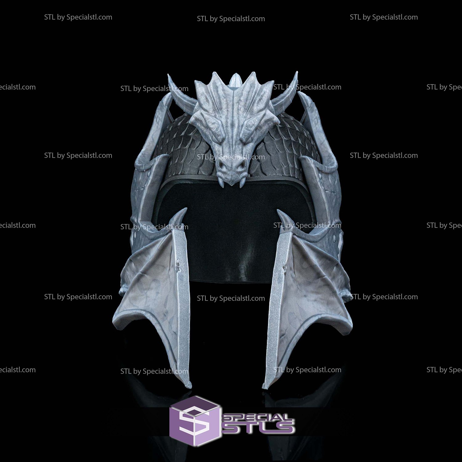 Cosplay STL Files Dragonkeeper Knight Helmet 3D Model — view 6
