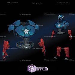 Cosplay STL Files Captain America Marvel Rivals Armor 3D Model