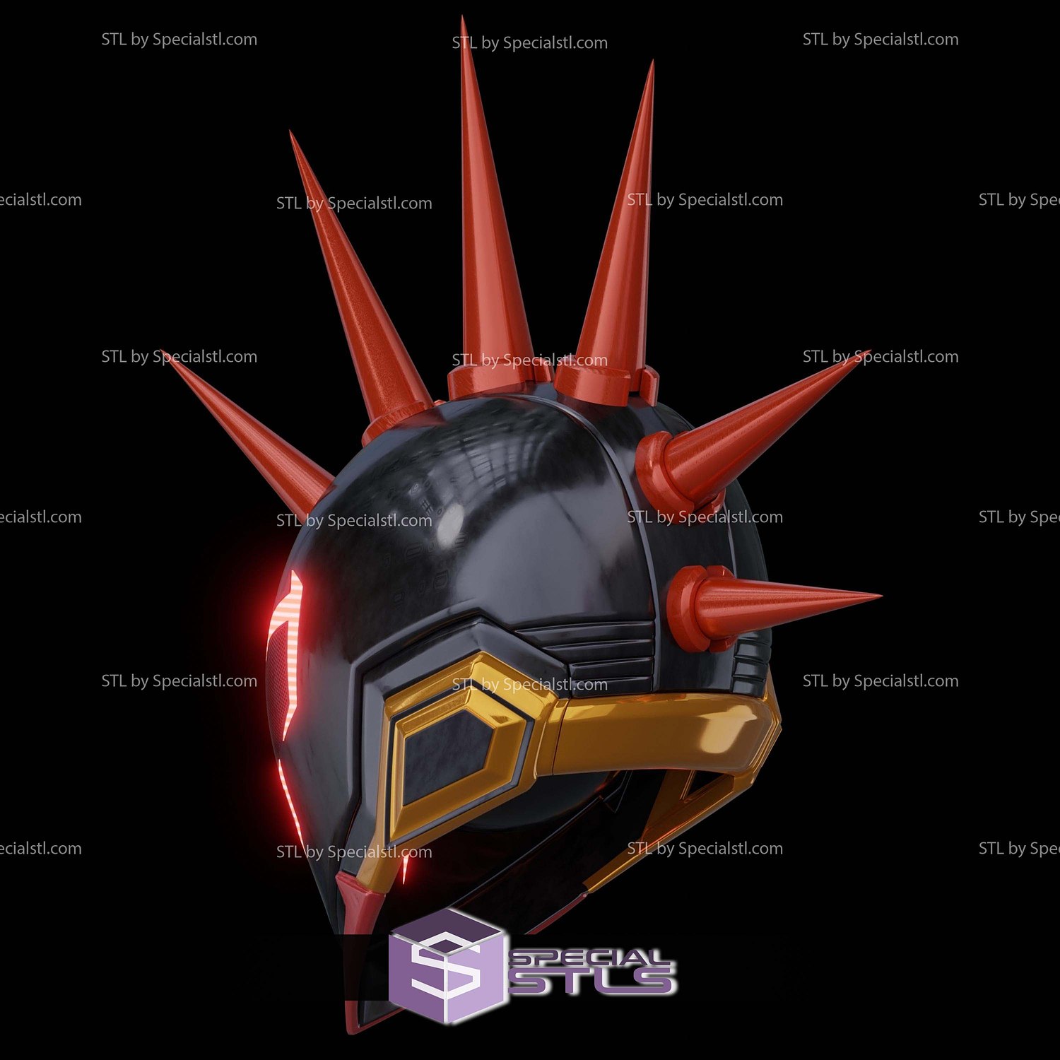 Cosplay STL Files Spider Punk 2099 Marvel Rivals Mask 3D Model — view 3