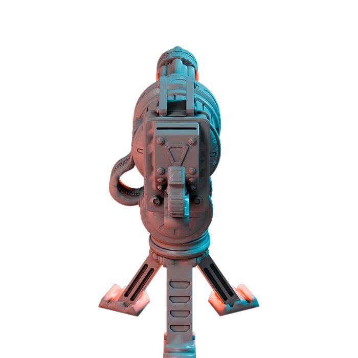 Machinegun IX - Tabletop RPG Miniature 3D STL Model — view 2