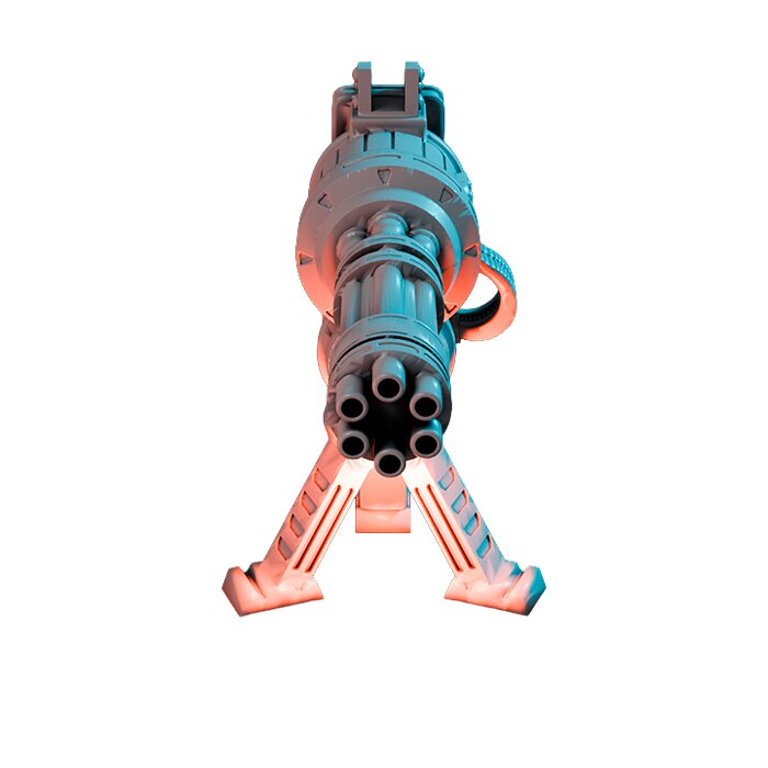 Machinegun IX - Tabletop RPG Miniature 3D STL Model — view 3