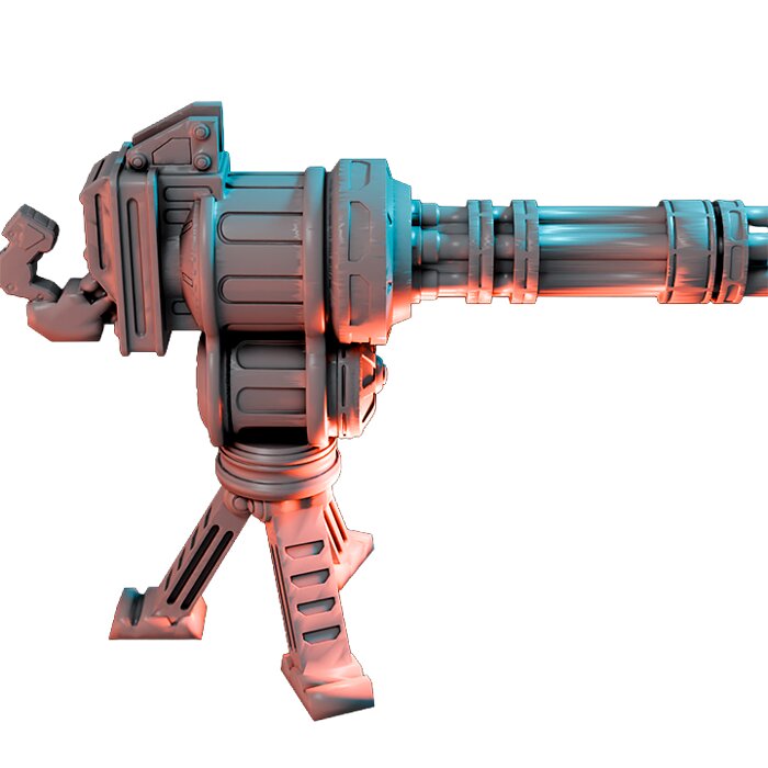 Machinegun IX - Tabletop RPG Miniature 3D STL Model — view 4