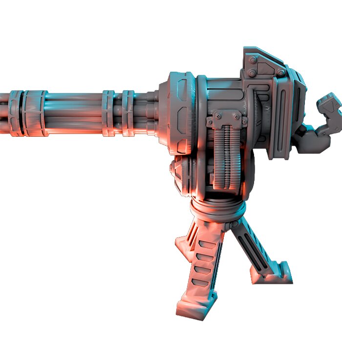 Machinegun IX - Tabletop RPG Miniature 3D STL Model — view 5