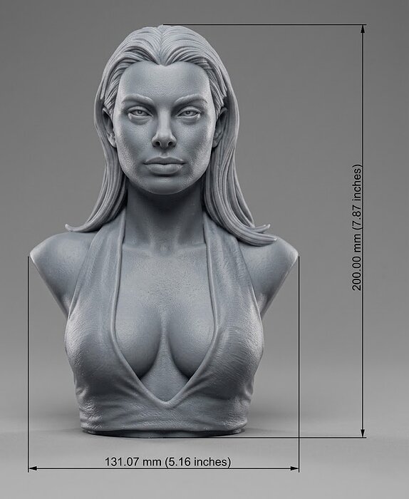 Lana Rhoades bust 3D 3DM Model — view 2
