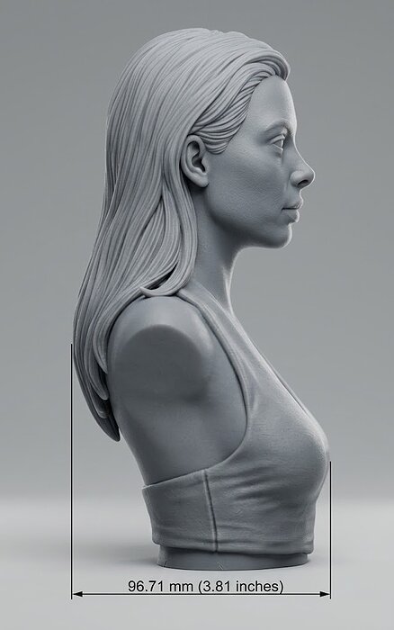 Lana Rhoades bust 3D 3DM Model — view 3