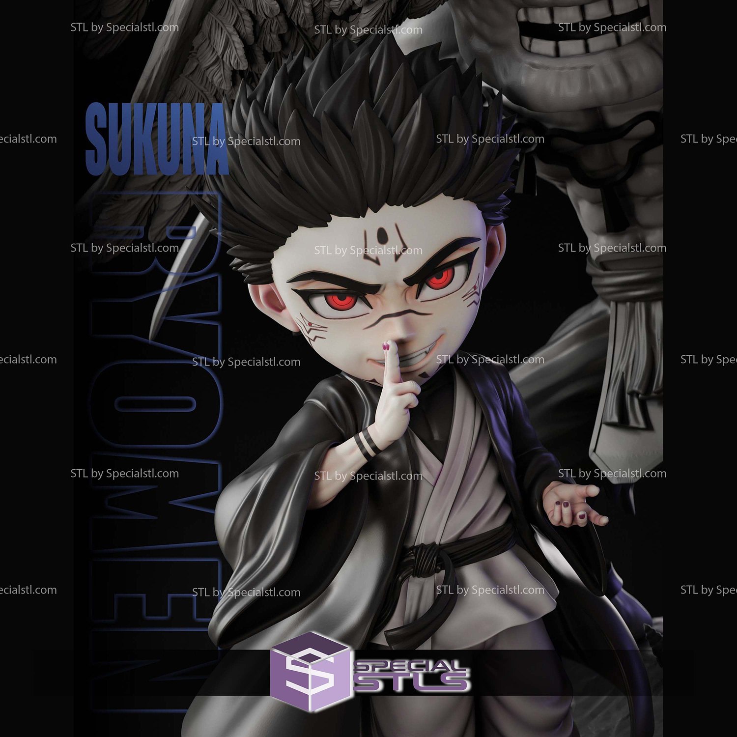 Sukuna Ryomen and Mahoraga Chibi 3D Printer Files STL Model — view 5