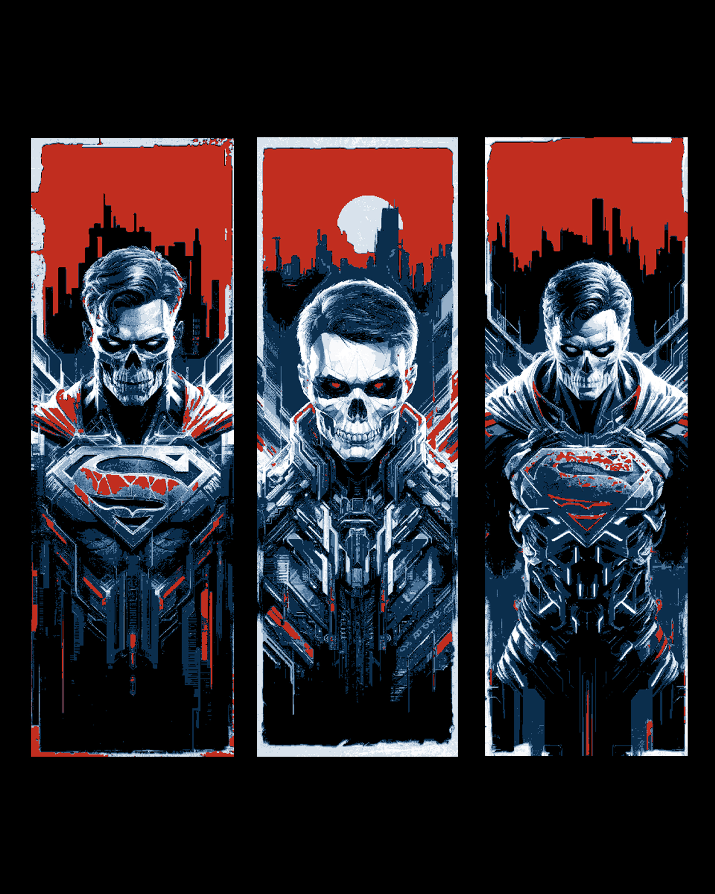 Fan Art depiction of Zombified Superman and More - Set of Zombie Bookmarks 3D STL Model