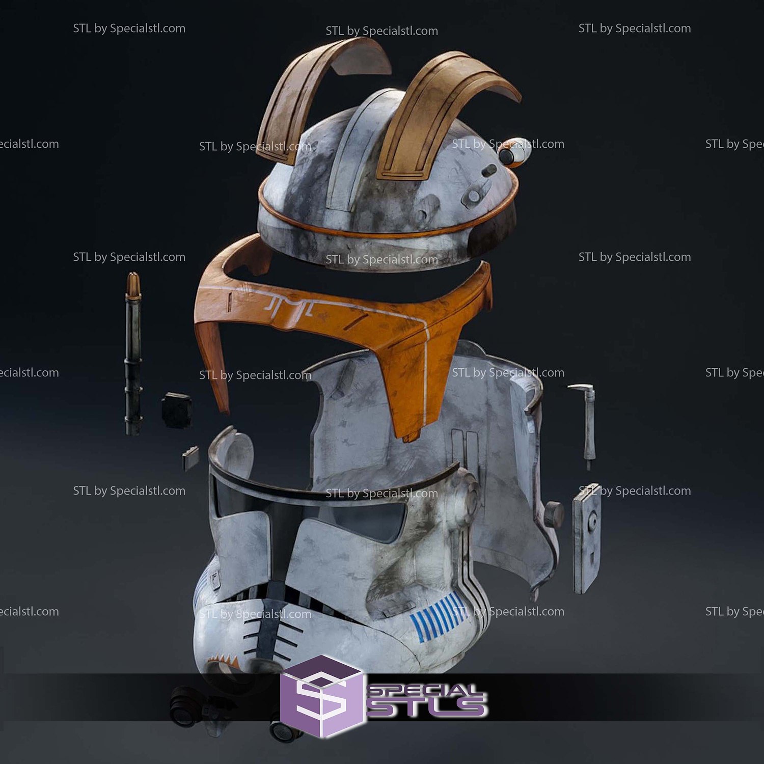 Cosplay STL Files Commander Cody Helmet 3D Model — view 2