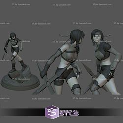 Yuffie Kisaragi Walking STL Files 3D Model